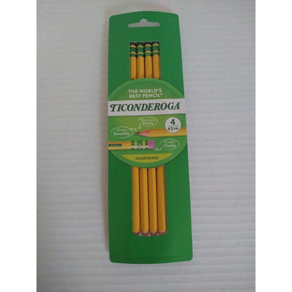 Ticonderoga The World's Best Pencil #2 HB Wooden 4-pack art draw sketch write